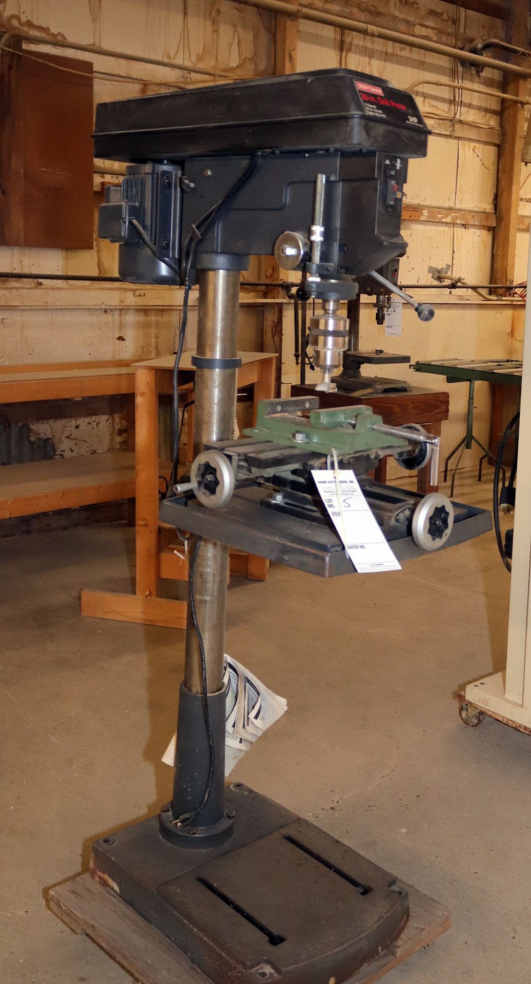 Craftsman 20" 2hp floor model drill press with vises, excellent - Image 3 of 6