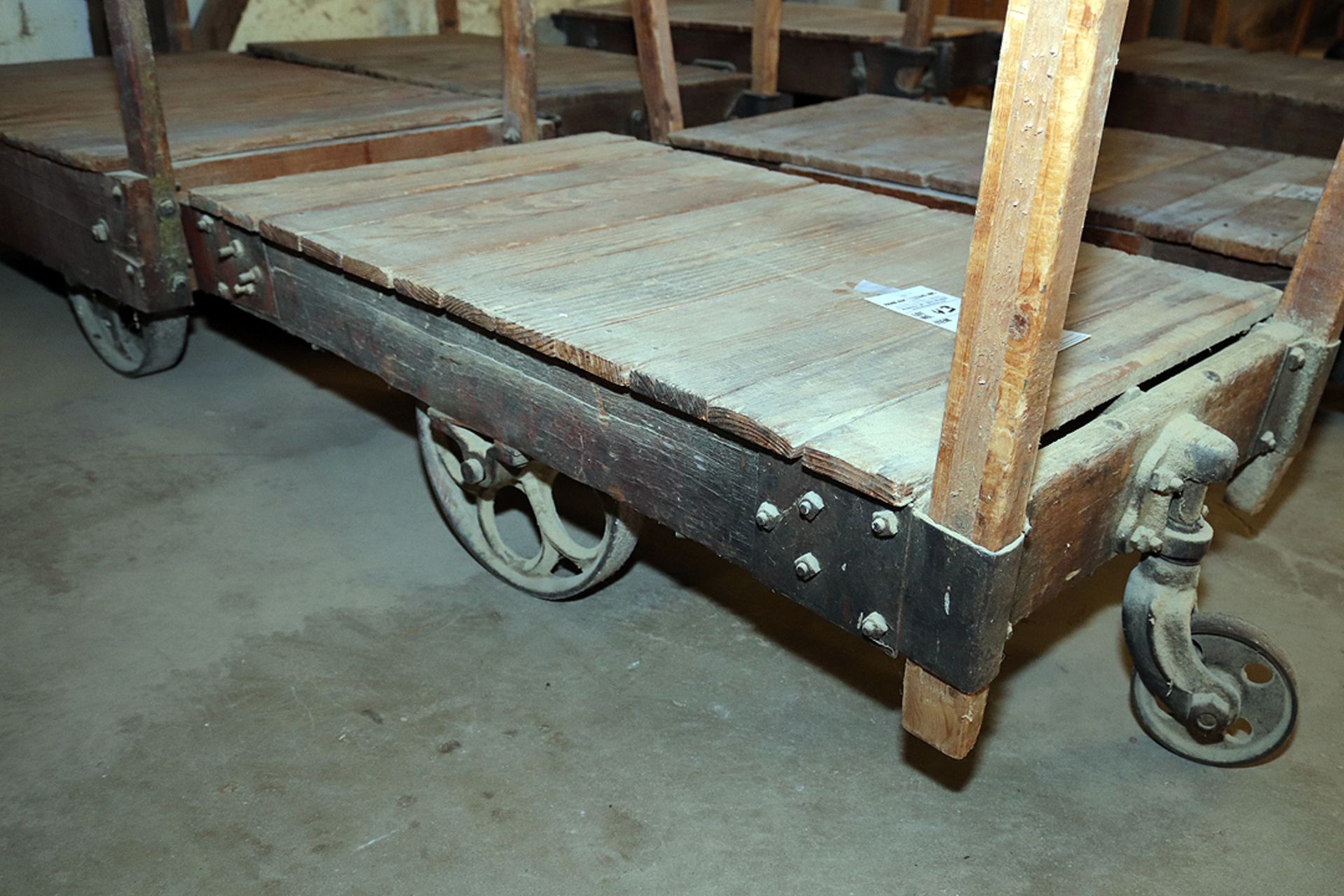 (2) Antique RR carts - Image 2 of 3