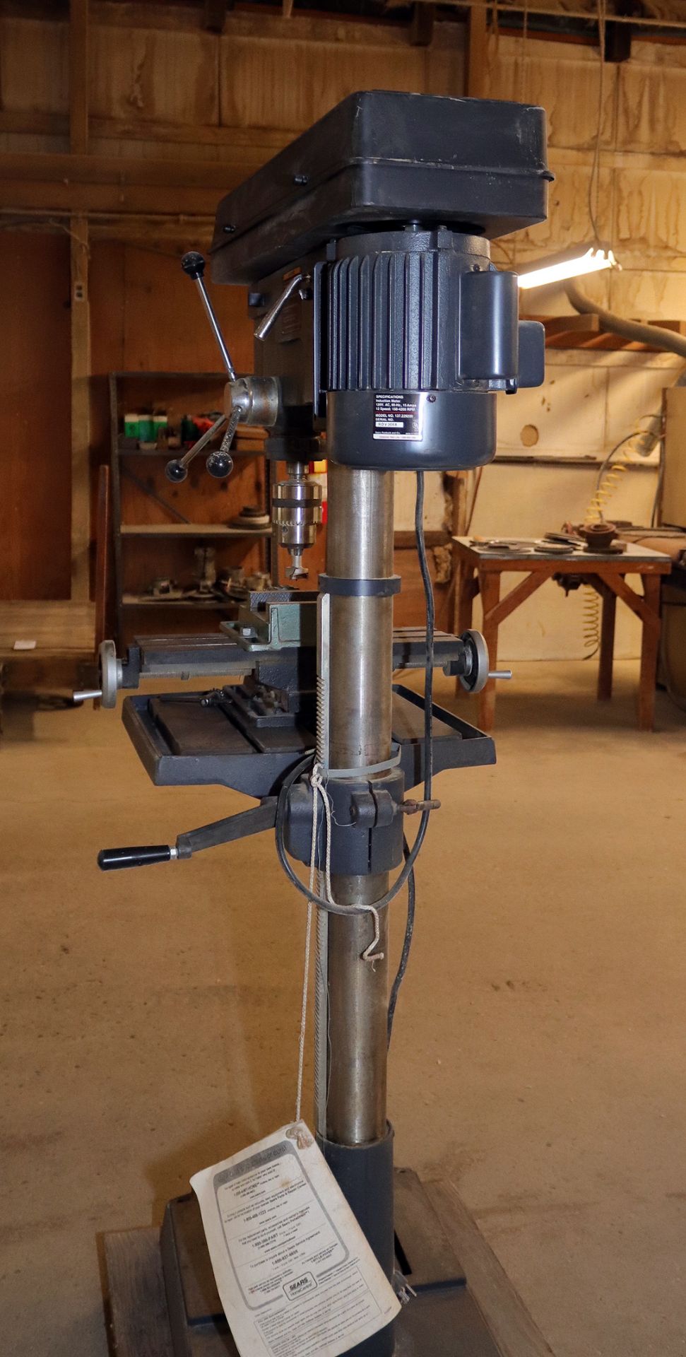 Craftsman 20" 2hp floor model drill press with vises, excellent - Image 5 of 6