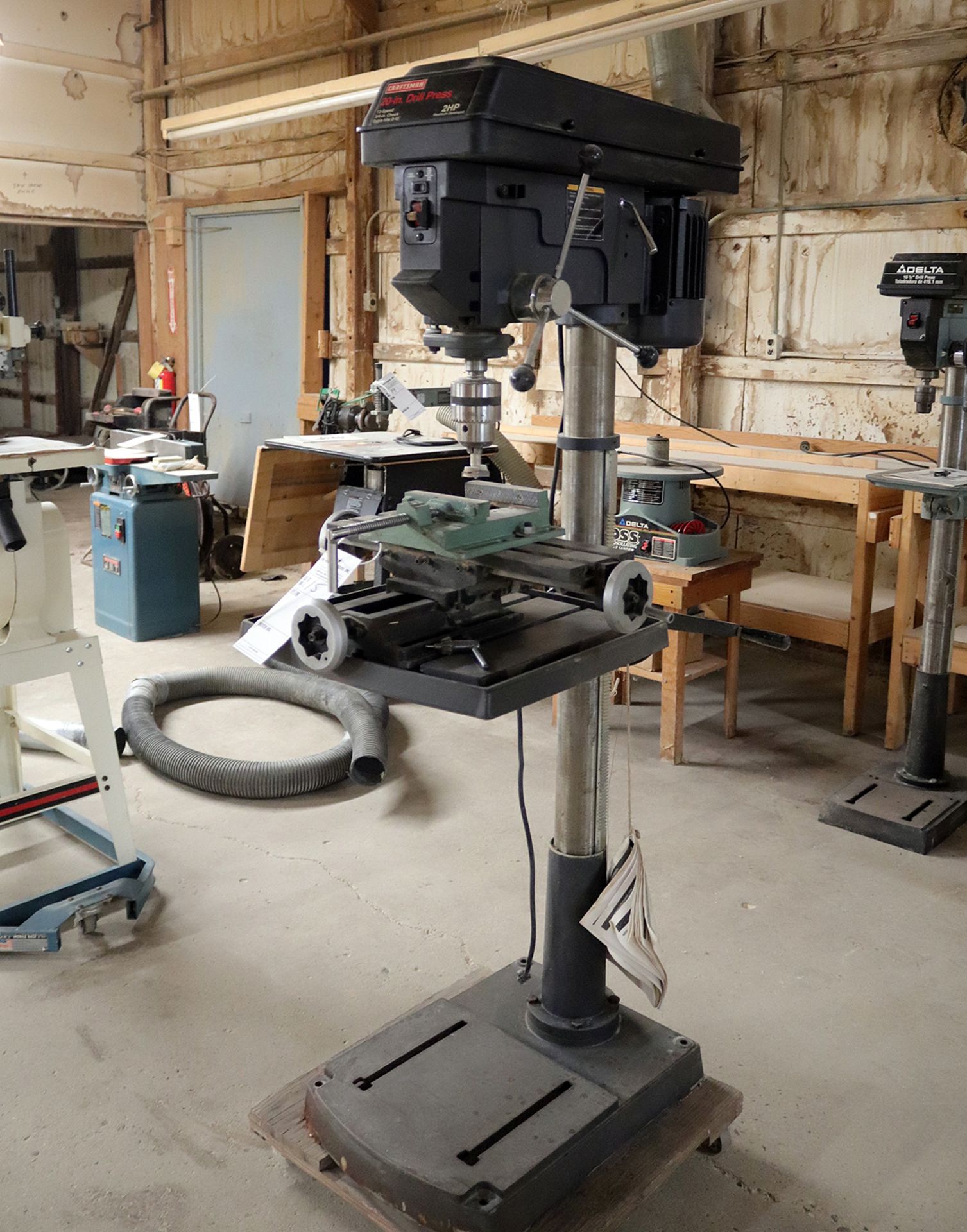 Craftsman 20" 2hp floor model drill press with vises, excellent - Image 4 of 6