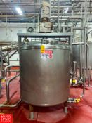 750 Gallon Single-Shell Dome-Top Dish-Bottom S/S Tank with Hinged Lid and Vertical Mixing Blade Ou