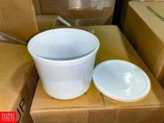 (35+) Cases (144 Count) 64 OZ White Tubs with (35+) Cases 6.5"" White Lids