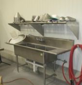 S/S Wall Mounted Shelf with S/S Scoops, Pails, and Funnel - Rigging Fee: $250