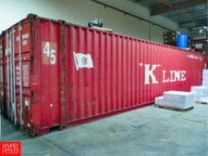 K-Line L5G0 Deep Sea High Cube Container, 45' Long, 8' Wide, 9'6" Tall with No Vents HIT#