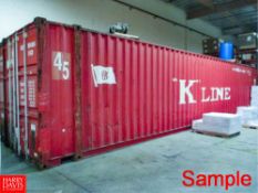 K-Line L5G0 Deep Sea High Cube Container, 45' Long, 8' Wide, 9'6" Tall with No Vents HIT#