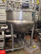 Lee Industries 250 Gallon S/S Kettle with Agitator HIT# 2322423 - Rigging Fee: $700