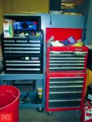 (2) Rolling Tool Cabinets on Wheel, with Assorted Tools HIT# 2322375 - Rigging Fee: $100