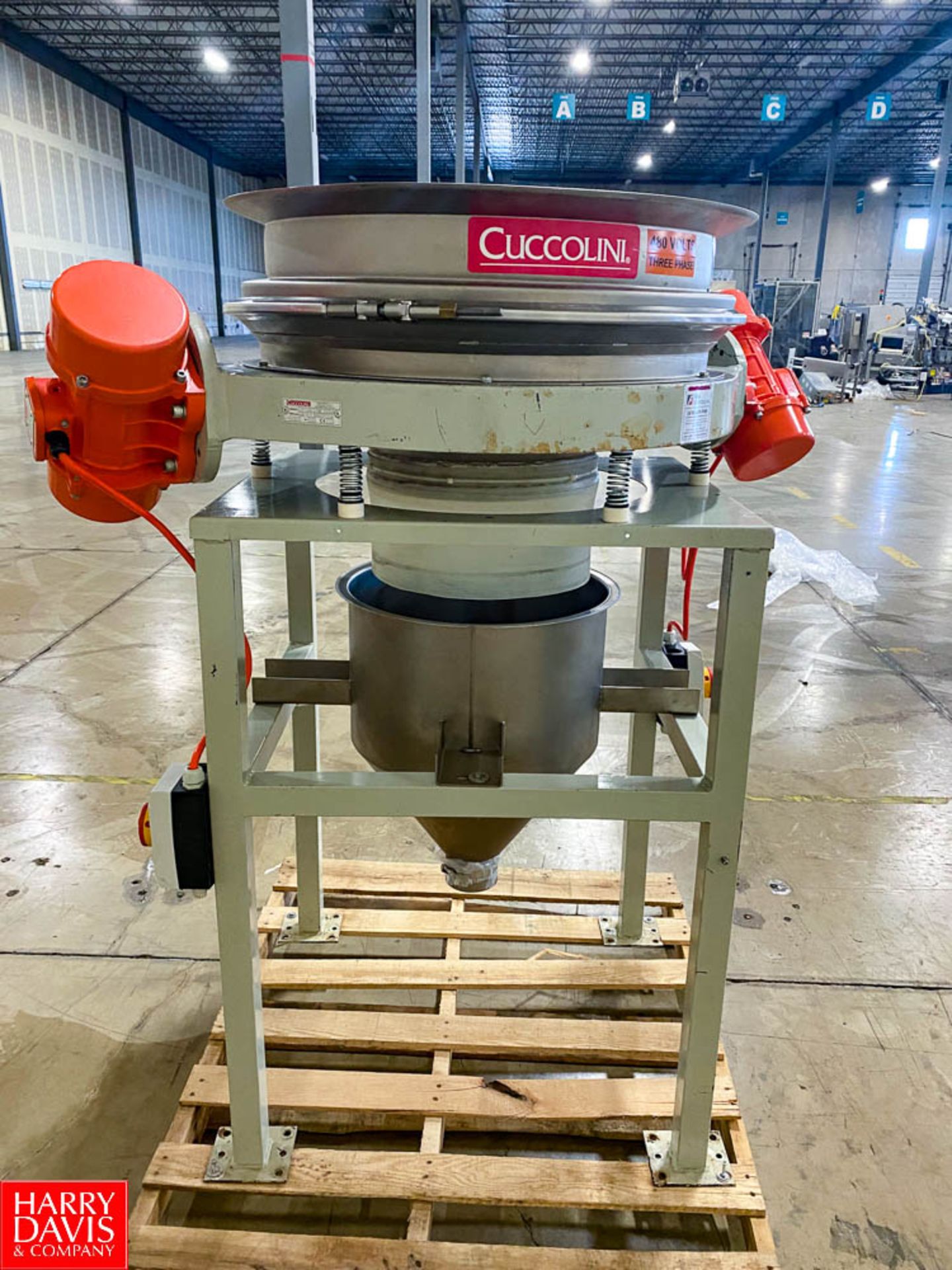Cuccolini S/S Vibratory Sifter, Model: VP2800 1X, with (2) Motors, Stand and Feed Funnel - Riggers