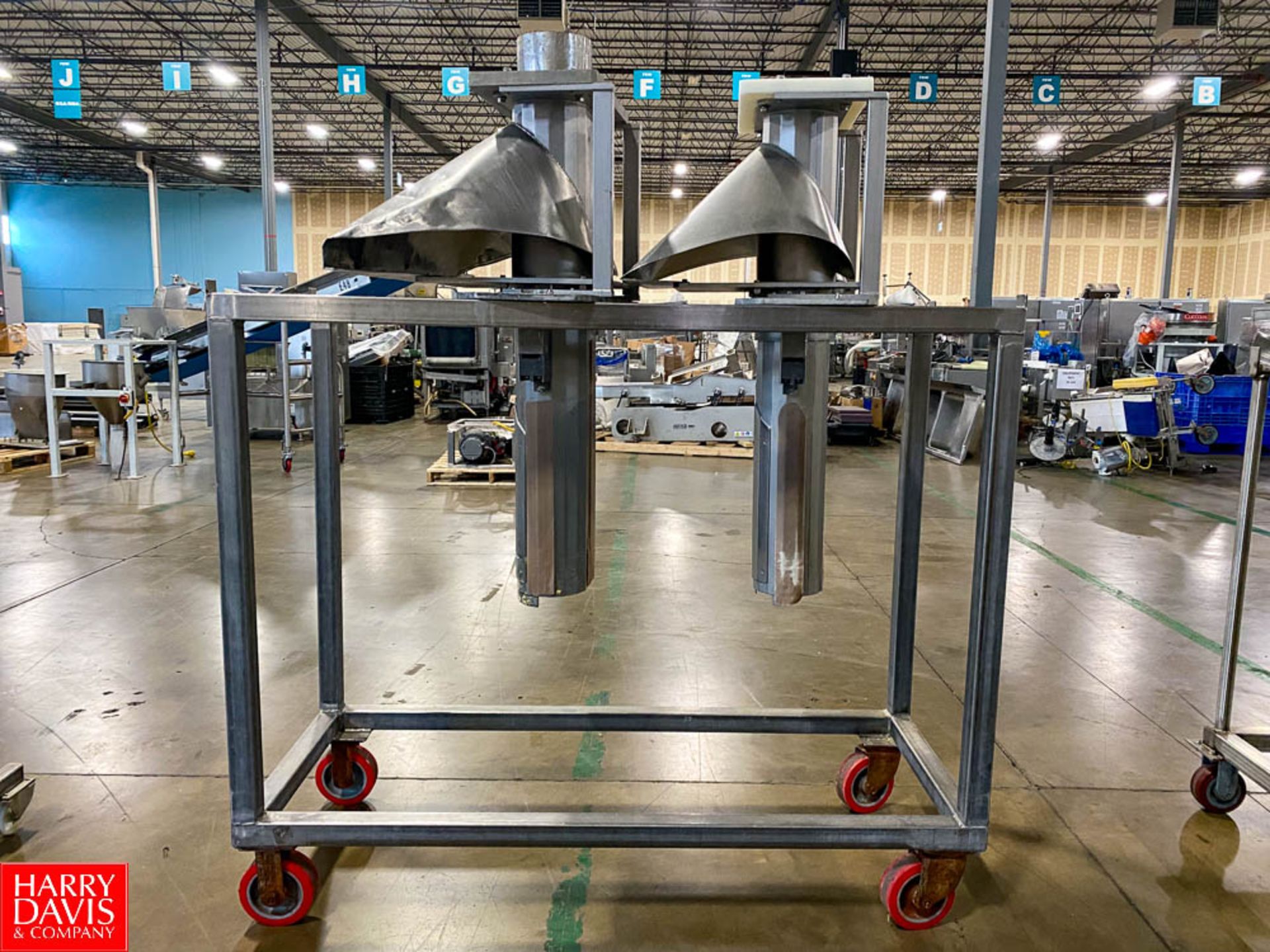 (2) Forming Tubes with S/S Transfer Cart - Riggers Fee: $125