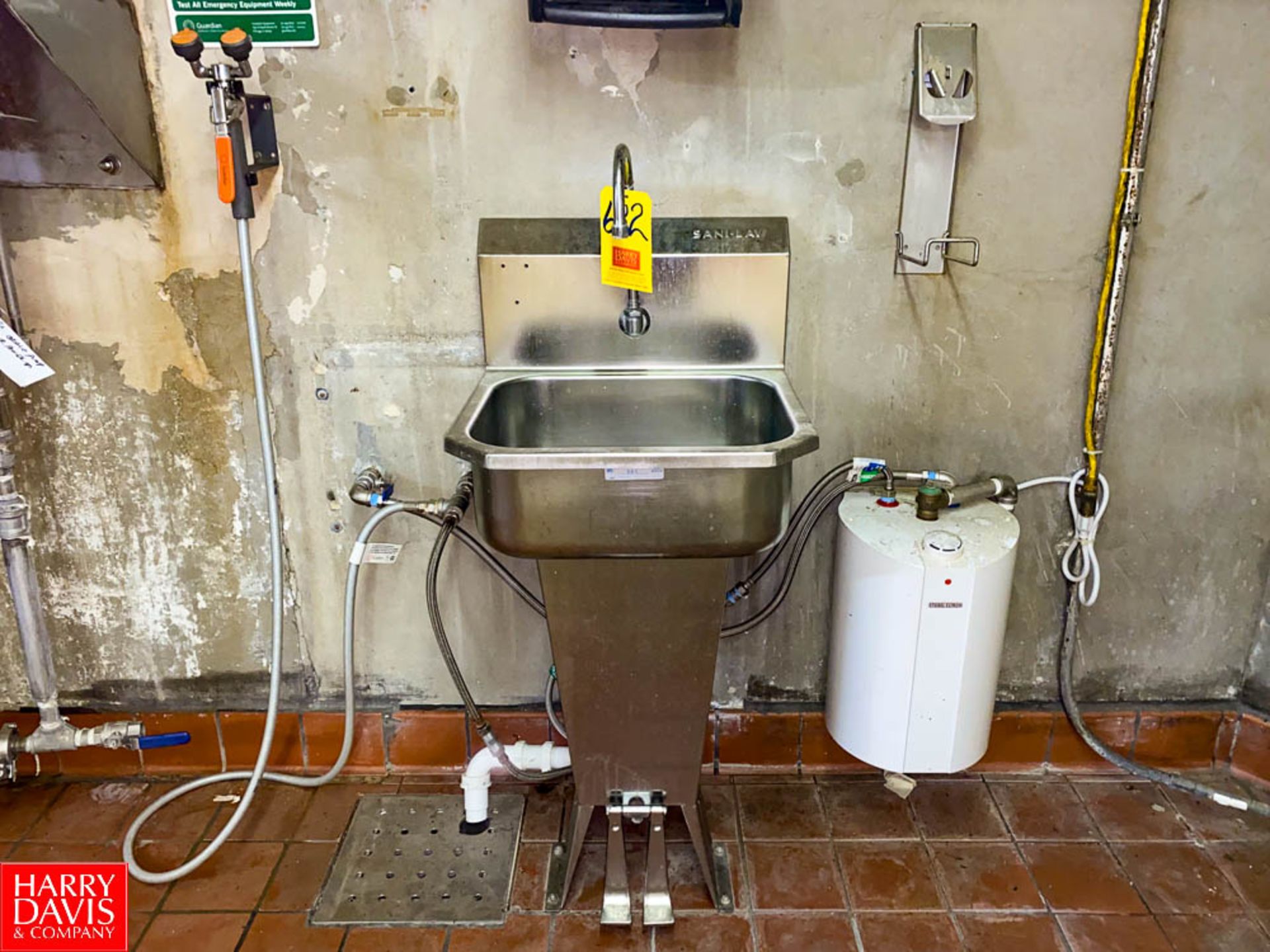 S/S Hand Sink with Foot Controls and Water Heater - Rigging Fee: $150