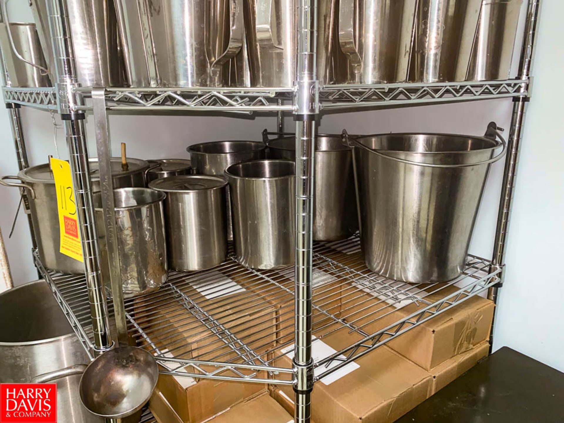 S/S Measuring Cups, Buckets, Pots, Containers and Wire Rack - Rigging Fee: $35 - Image 3 of 5