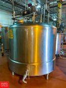 Cherry-Burrell 600 Gallon S/S Single Shell Dome-Top Tank with Vertical Agitation, Model: SP, S/N