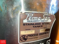 Perma-San 100 Gallon S/S Single Shell Tank, S/N 51498 with Agitation - Rigging Fee: $225