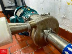 Ampco Pump with 7.5 HP 1,770 RPM Baldor Motor and 3" x 2" S/S Head, Clamp-Type - Rigging Fee: $200