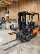 Doosan 3-Wheel 36 Volt Sit-Down Forklift, Model; B18T-7 : S/N FBA-11-2390-04619, 3,050 LB Capacity