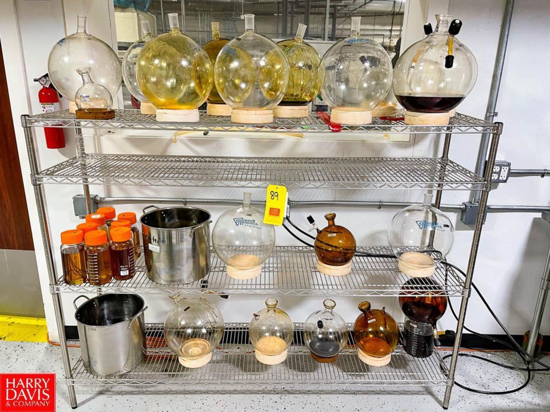 Assorted Glassware with (4) Metro Racks and Contents