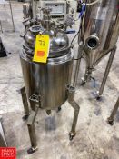 50 Liter Jacketed S/S Reactor, Mounted on Portable S/S Legs