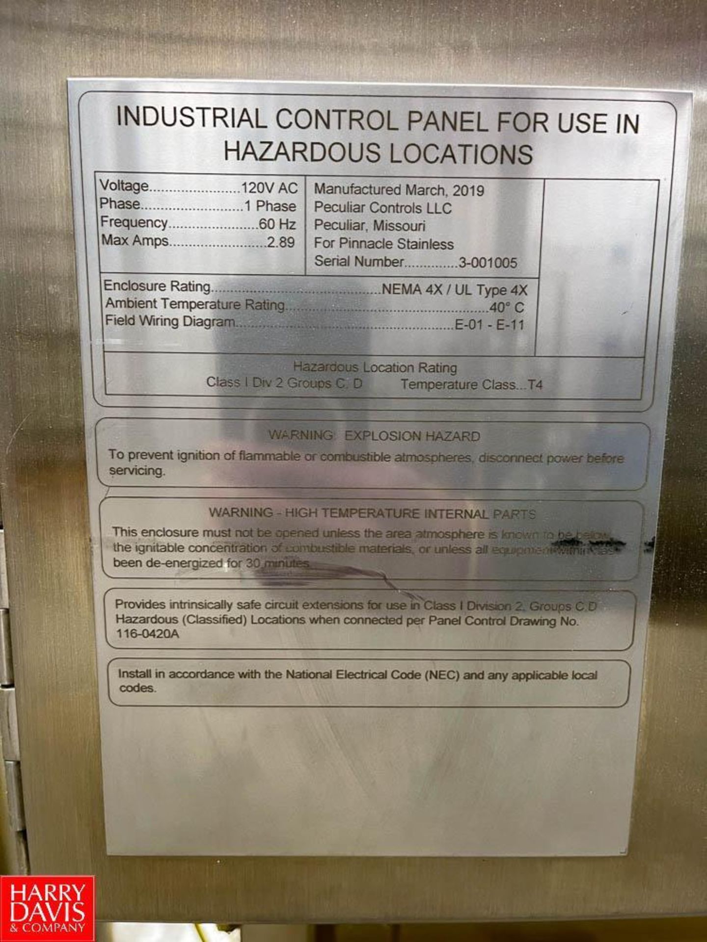 2019 Pinnacle Filtration Skid : S/N 3-001005, Mounted on Portable S/S Frame **Never Installed - Image 2 of 4