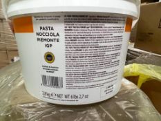 NEW UNOPENED Tubs 2.8 KG (6.2 LB) Pernigotti Pasta Nicciola Piedmonte IGP (Piedmonte Hazelnut Paste)