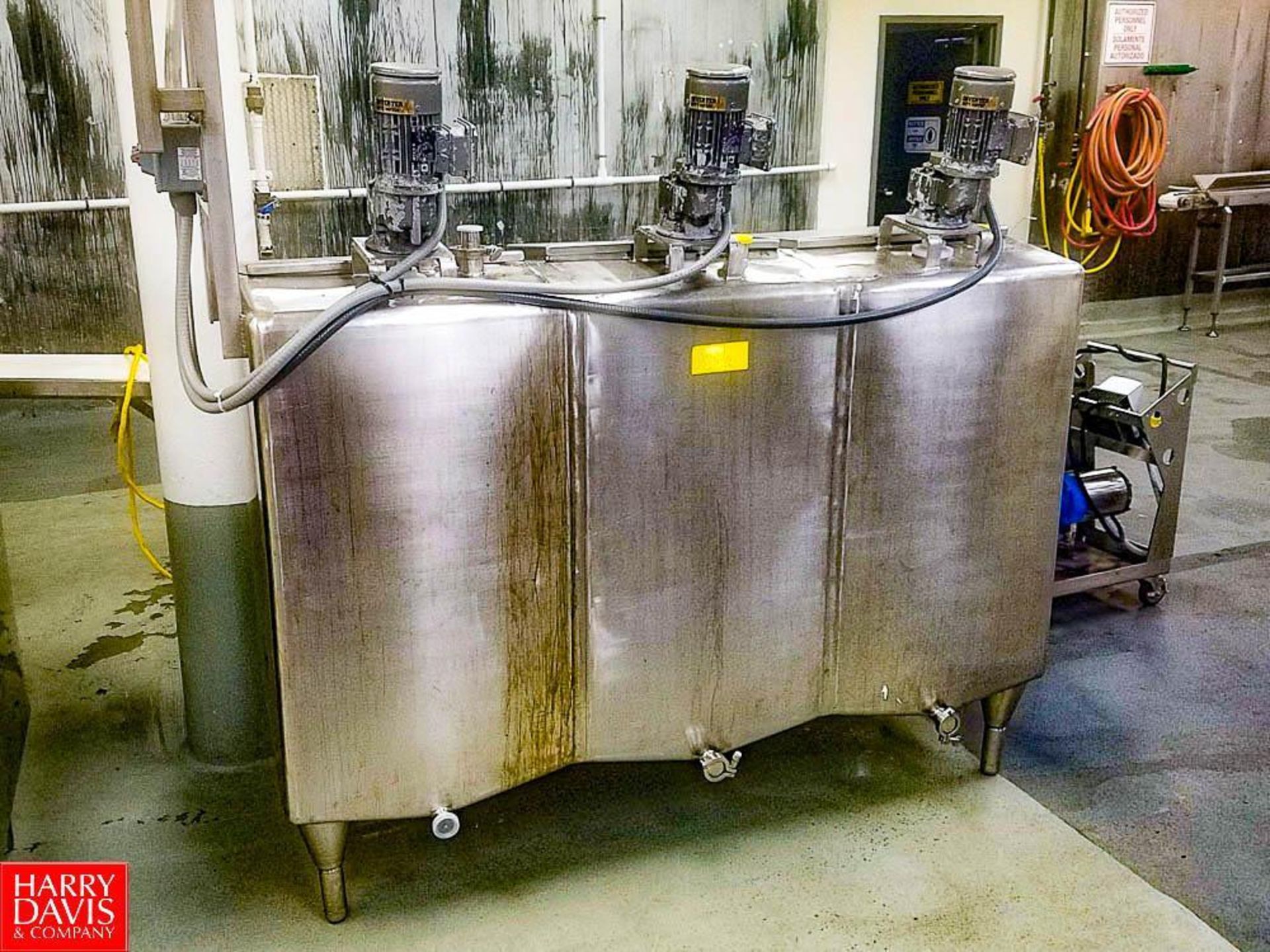 3-Compartment (100 Gallons Per Compartment) Insulated S/S Flavor Tank, with Vertical Agitation (Loca