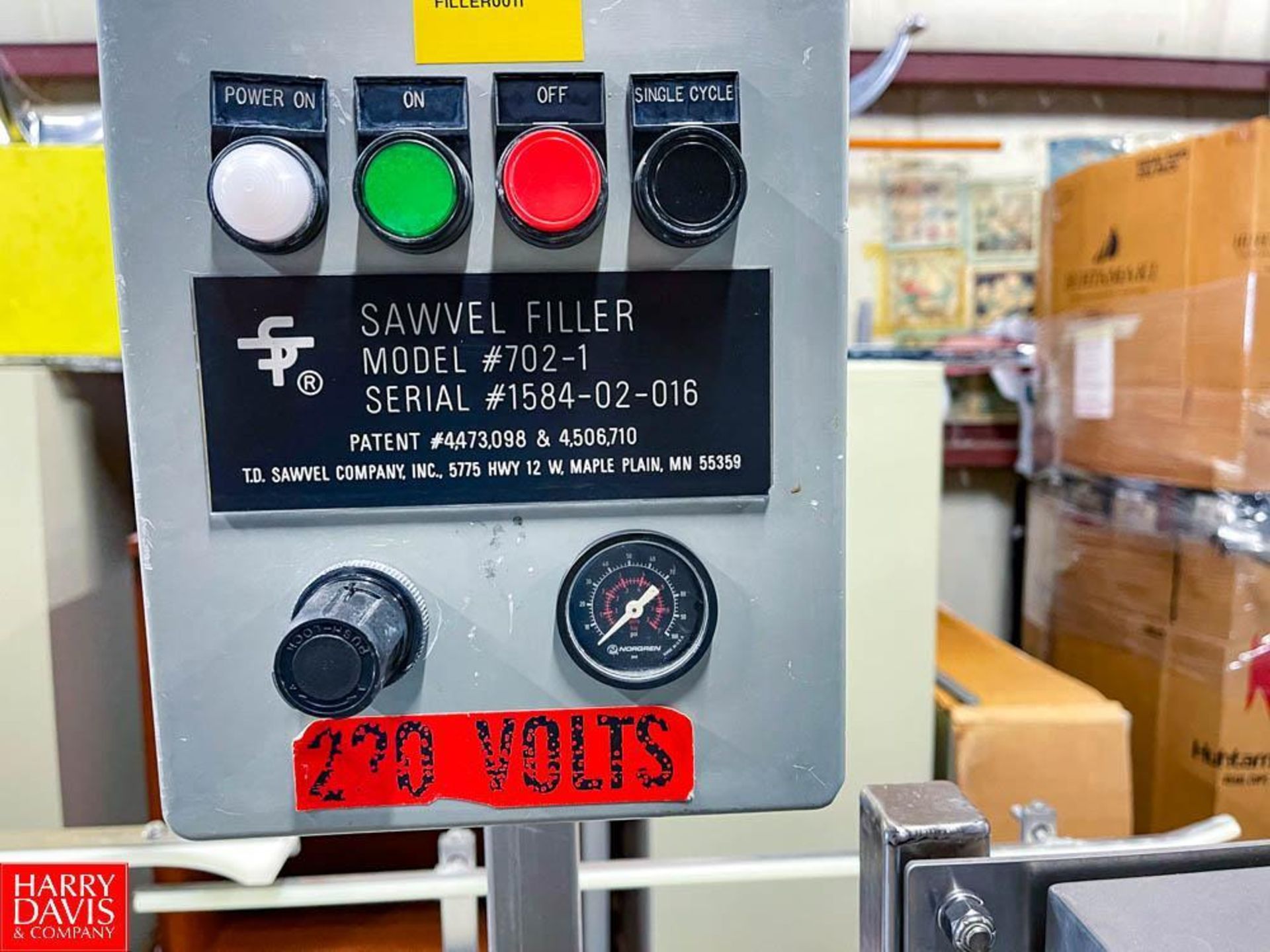 Sawvel Bulk Filler, Model: 702-1, S/N: 1584-02-16 with 2015 Mettler Toledo Safeline Flowthrough Meta - Image 4 of 7