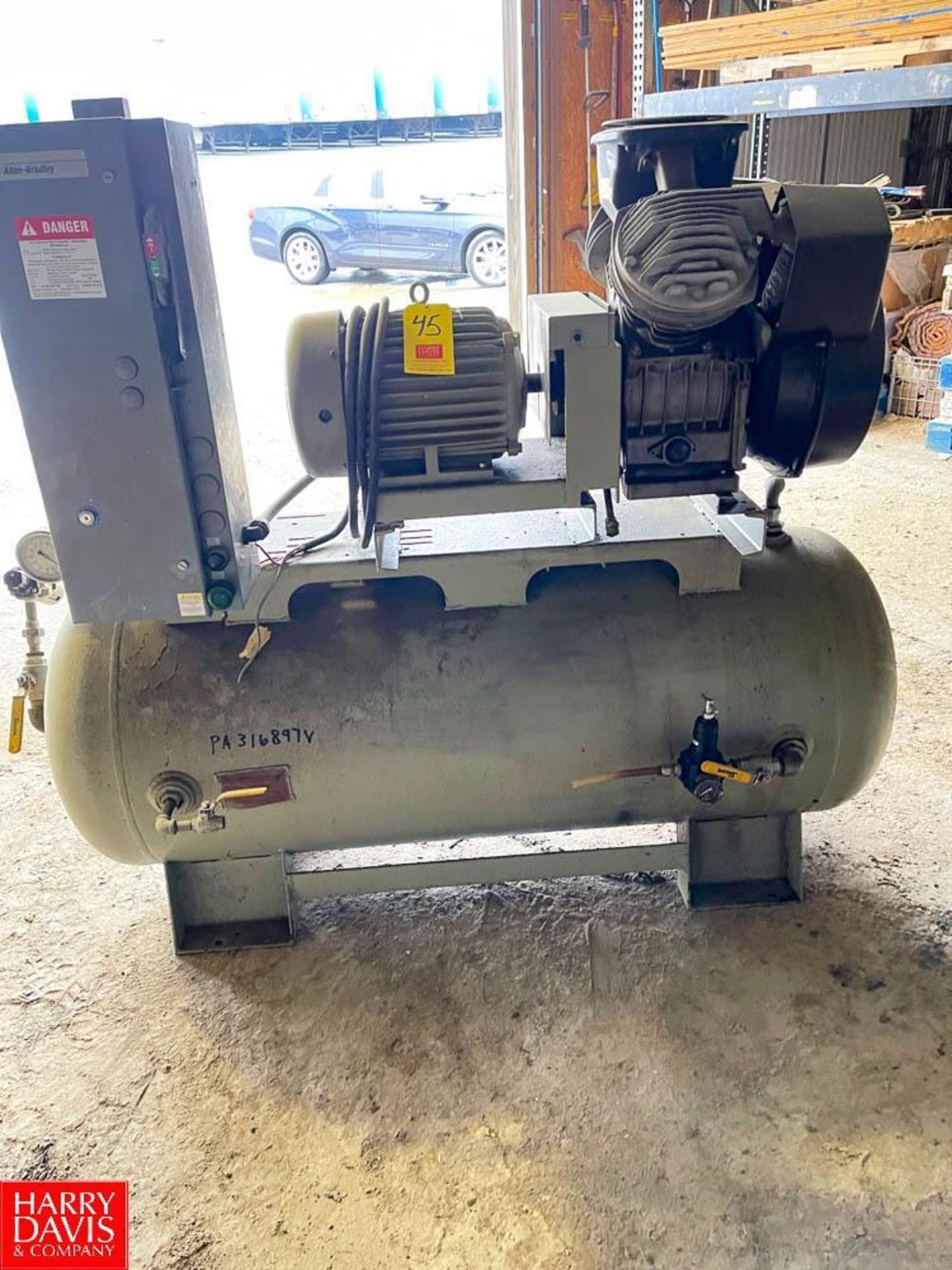 10 HP Air Compressor with Tank and Allen-Bradley Starter - Rigging Fee: $150 - Image 2 of 2