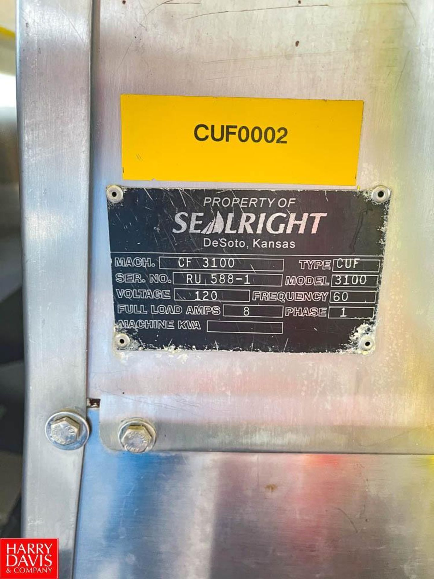 Seal-Right S/S Lid Feeder, Model: CF3100, S/N RU58811 - Rigging Fee: $150 - Image 3 of 3