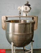 Approx. 50 Gallon S/S Jacketed Kettle with 1/4 HP Agitator (Subject to Confirmation) (Location: Hick