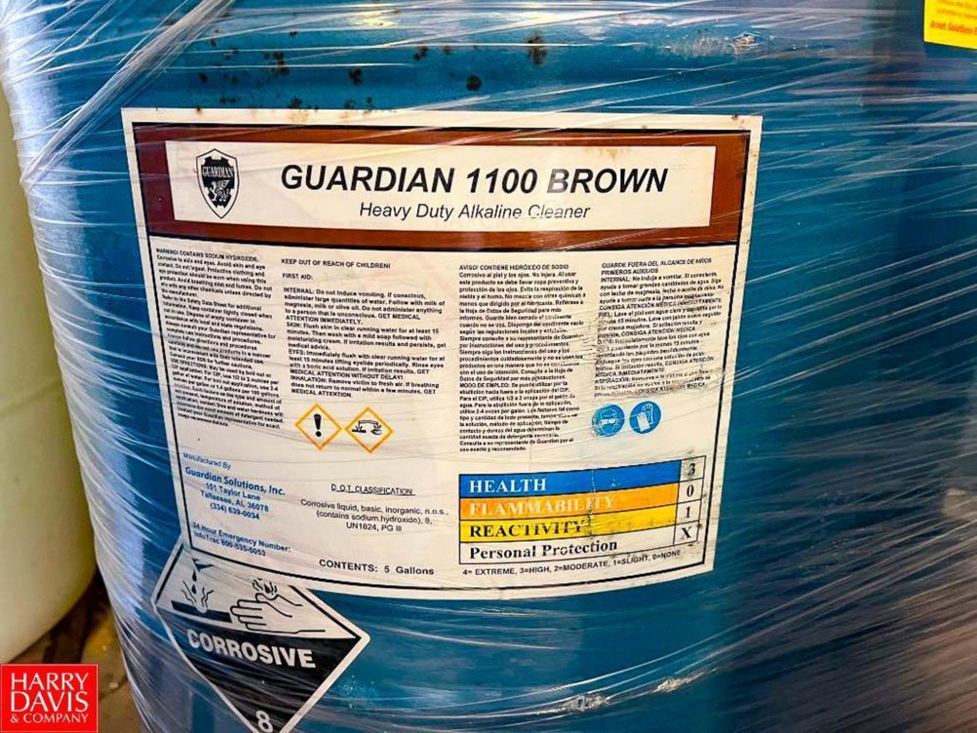 55 Gallon Barrels Guardian 1100 Brown Heavy Duty Alkaline Cleaner