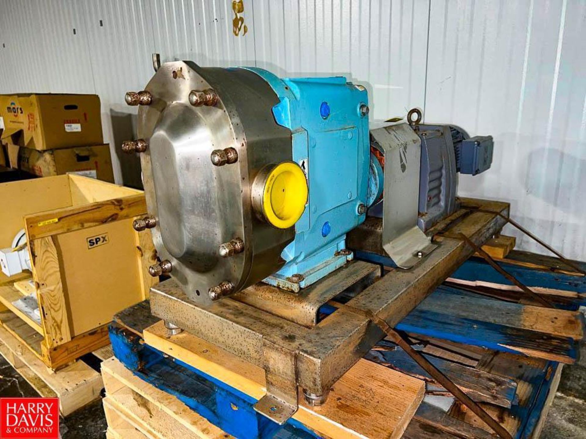 Waukesha Cherry-Burrell Positive Displacement Pump with 5 HP Motor and 4" S/S Head, Clamp-Type