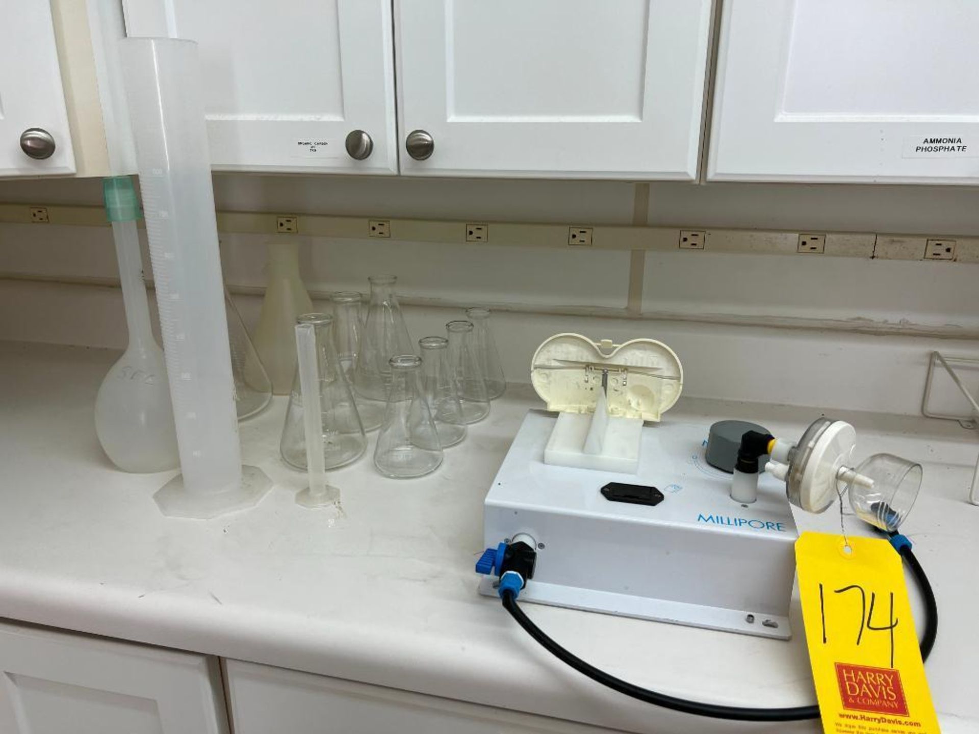 Assorted Flasks, Millipore Milli-DI, Vistalab Bionatural Pipette, Thermometer, Probes - Image 3 of 4