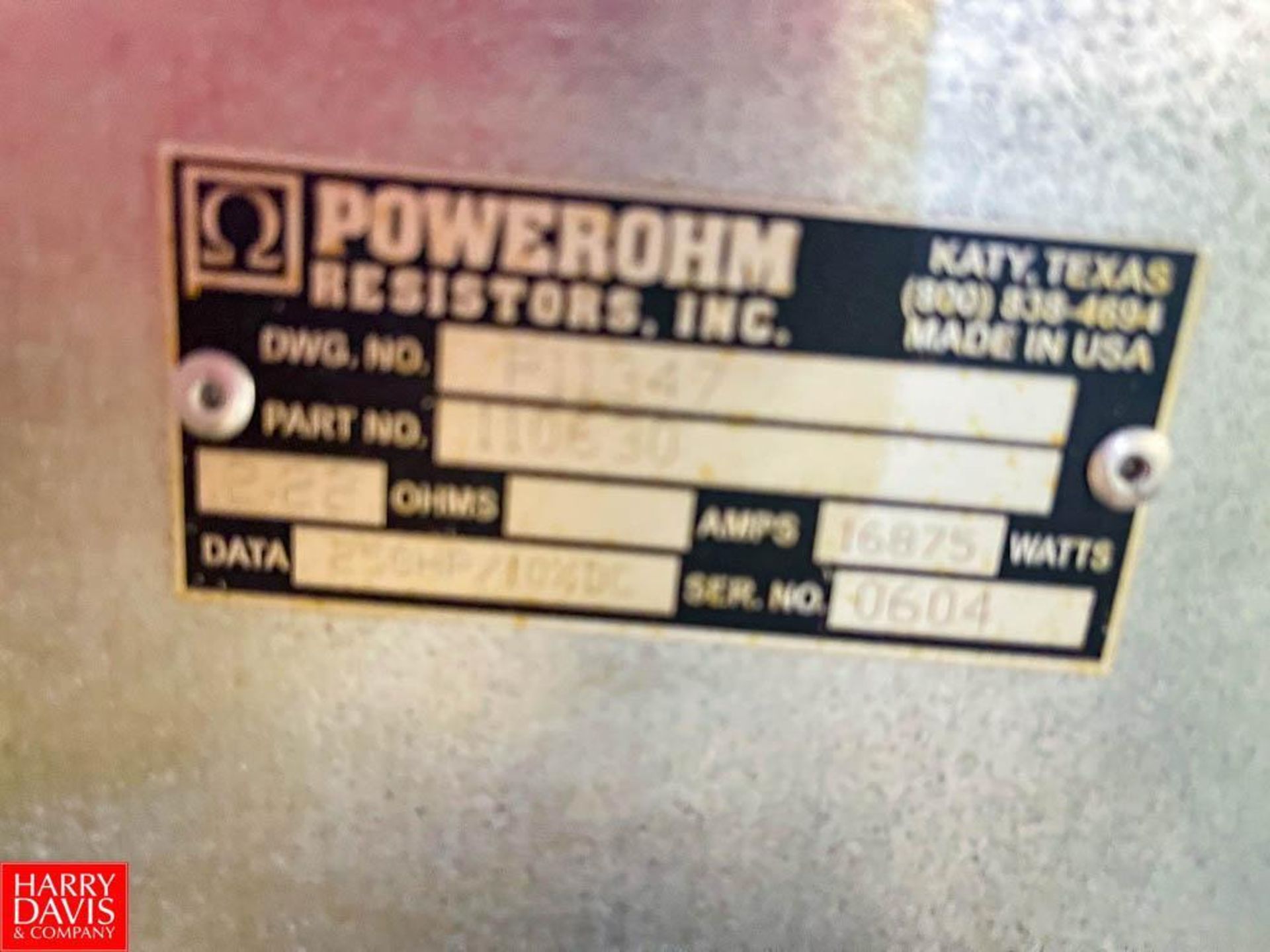 Powerohm Resistor Part Number 110630 - Image 2 of 2