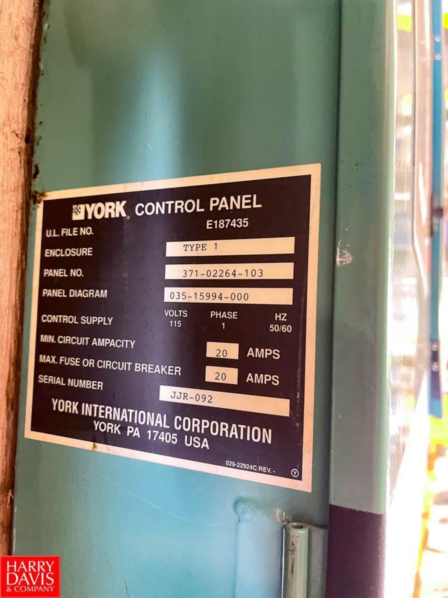 York Millennium Centrifugal Chiller Control Panel, Type: 1 - Image 3 of 3