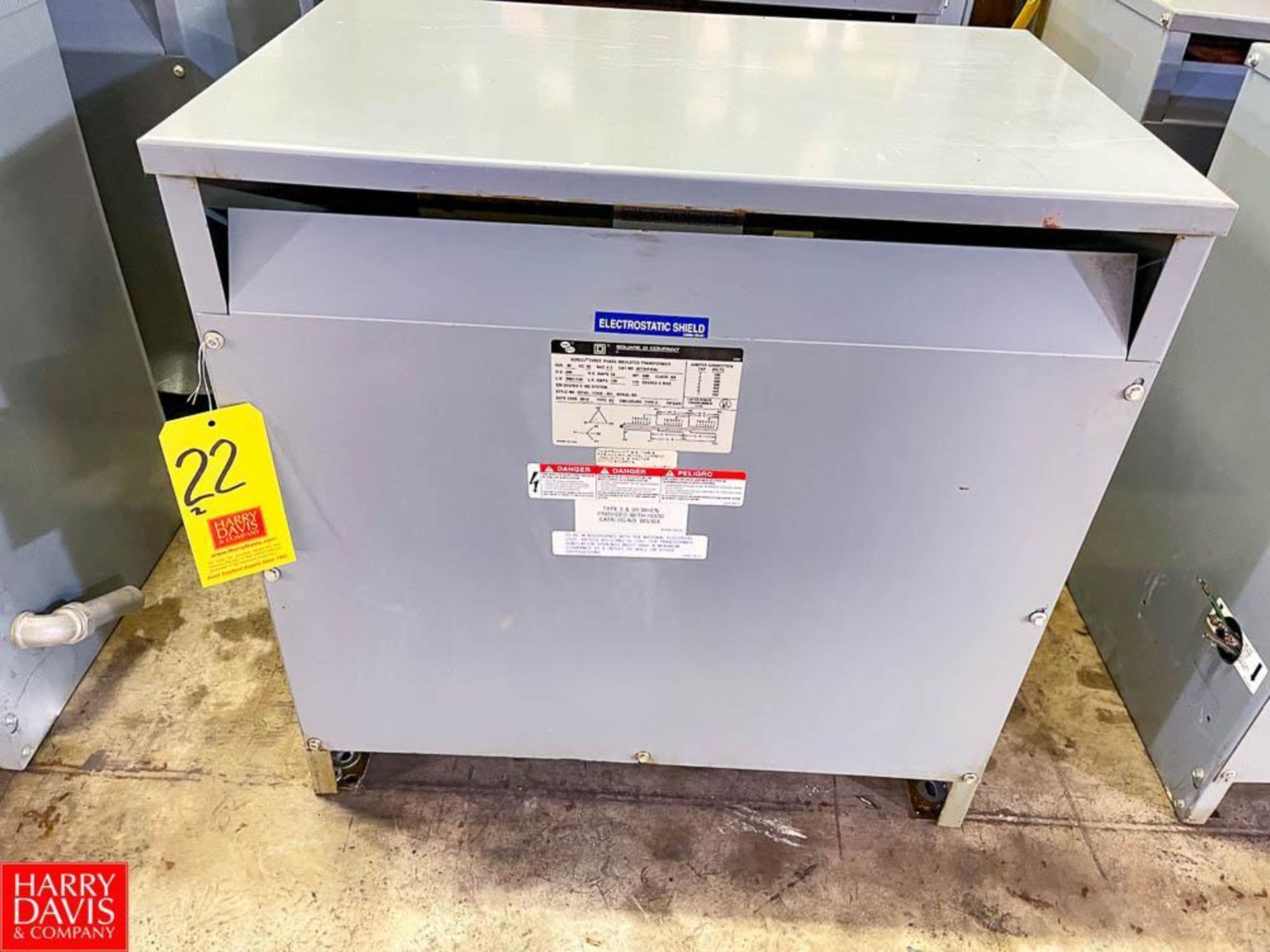 Square D 45 kVA, 480 Volt, 3-Phase General Transformer