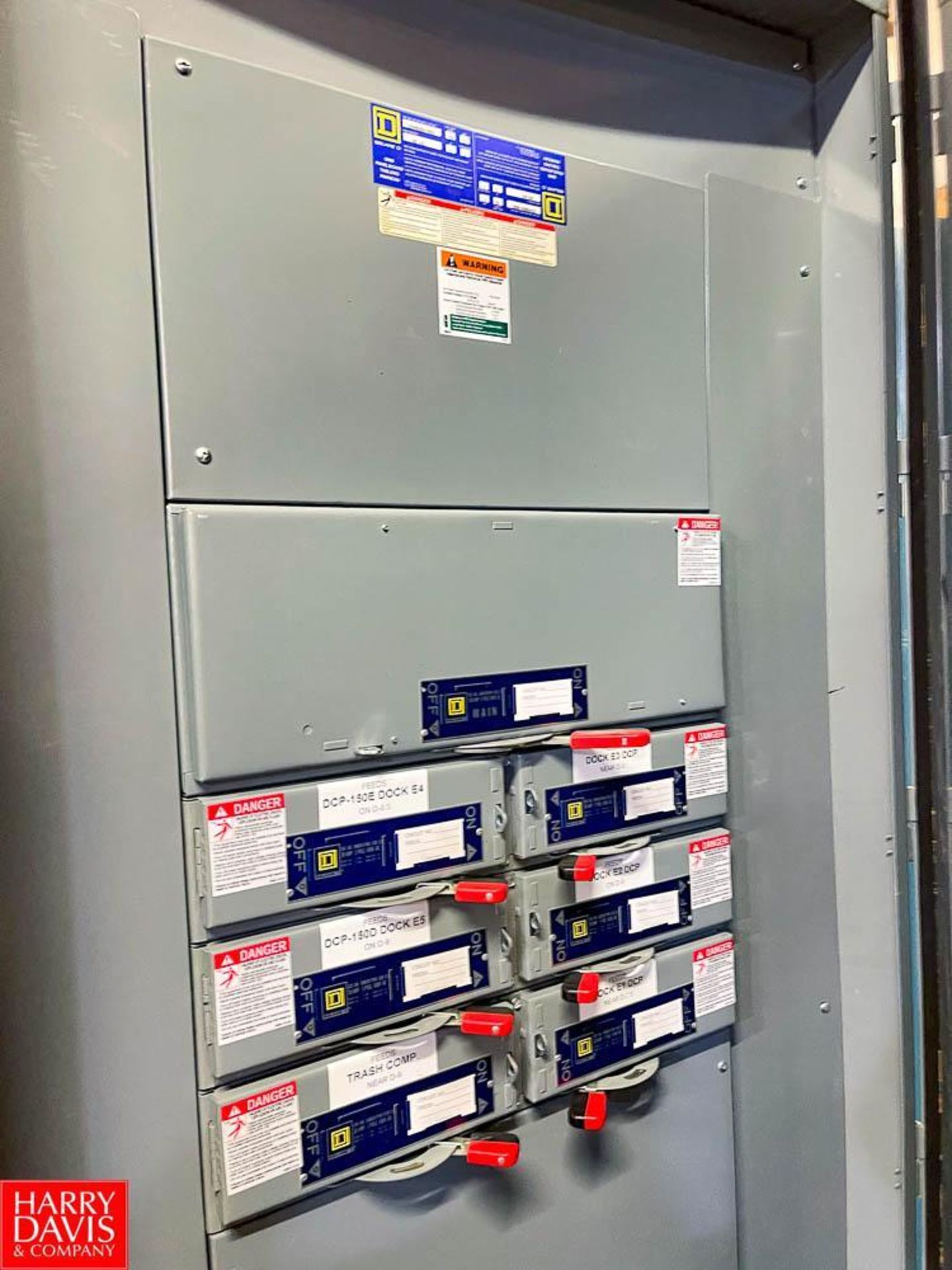 Square D 480 Volt, 100 AMP Disconnect Panel with 7 Breakers, Catalog Number: 299496060190001 - Image 2 of 3