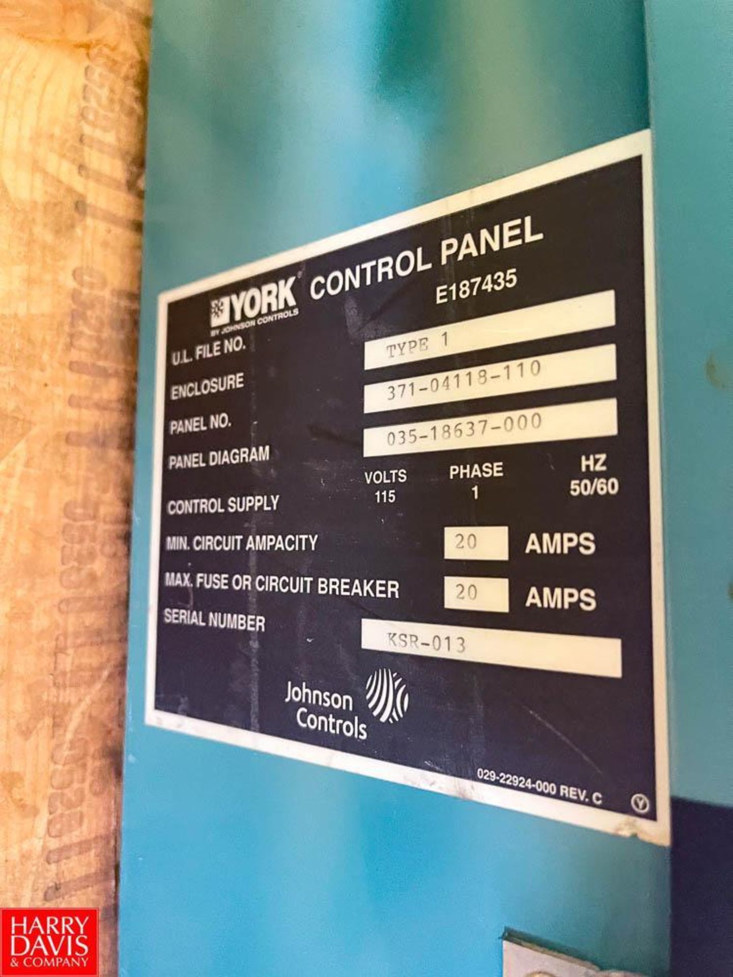 York Millennium Centrifugal Chiller Control Panel, Type: 1 - Image 3 of 3