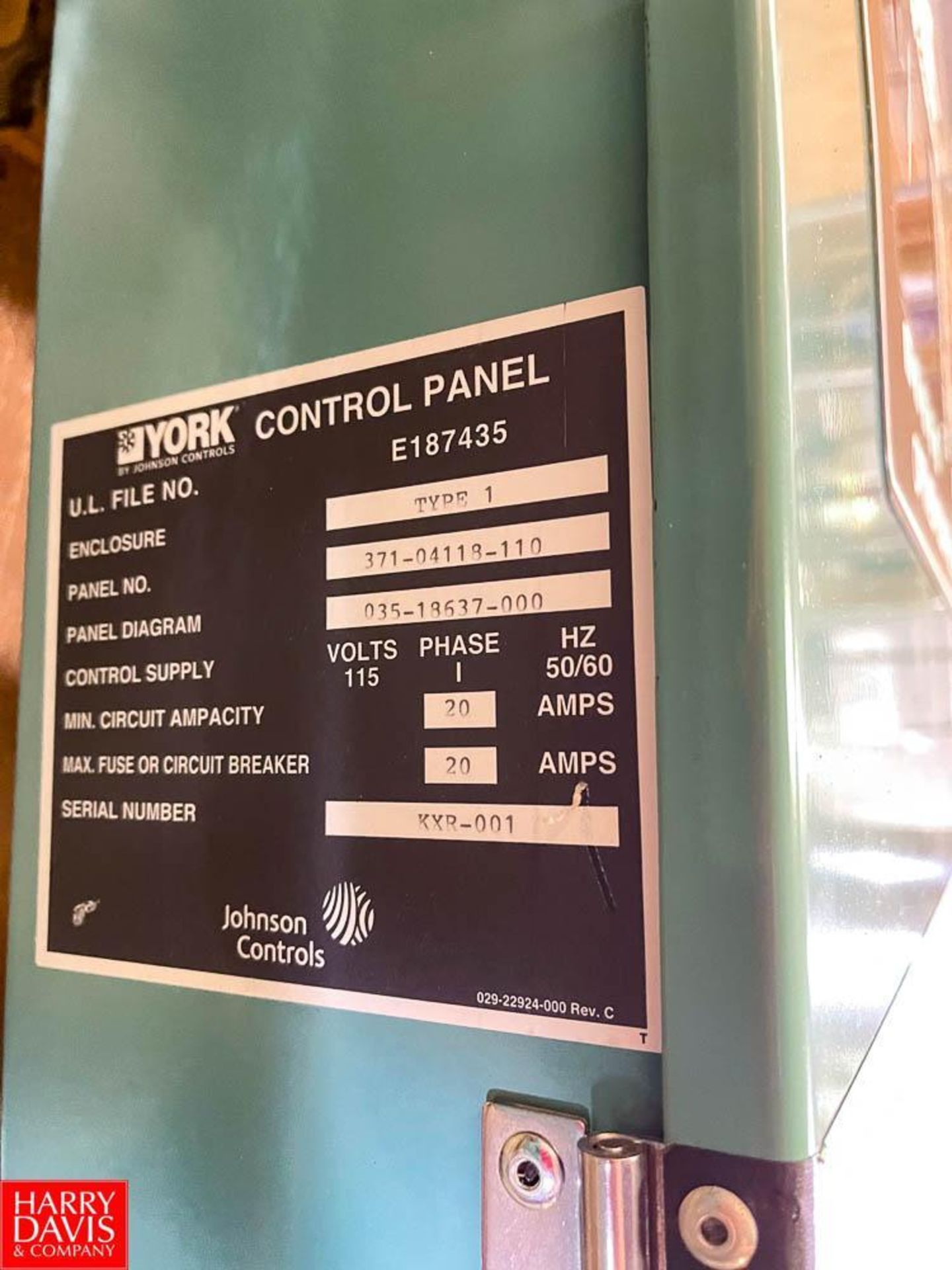 York Millennium Centrifugal Chiller Control Panel, Type: 1 - Image 3 of 3