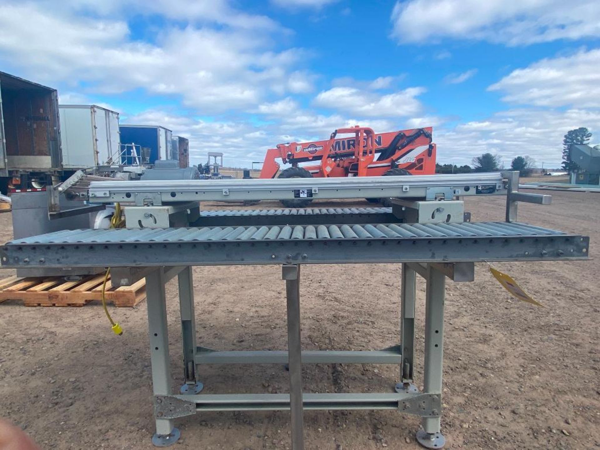 S/S Framed Belt Conveyor with (2) 58" x 10" Roller Conveyor, Drive and Controls, Dimensions = 58" x