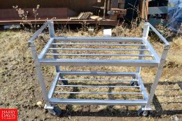 S/S Urschel Head Storage Rack Fabricated from 2" Square Tubing 4 Swivel Locking Casters 48" Length x