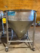 Portable Cone-Bottom S/S Hopper, 54" Diameter (Location: Rice Lake, WI) - Rigging Fee: $150