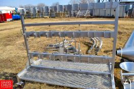 S/S Scale Bucket Storage Rack 78" Length x 38" Width with 3 Sets of Brackets (Location: Deerfield, W