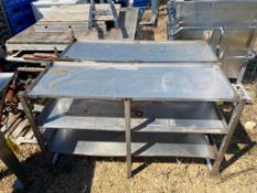 (2) S/S Tables, Dimensions = 58" x 21" x 34.5" (Location: Montfort, WI) - Rigging Fee: $100
