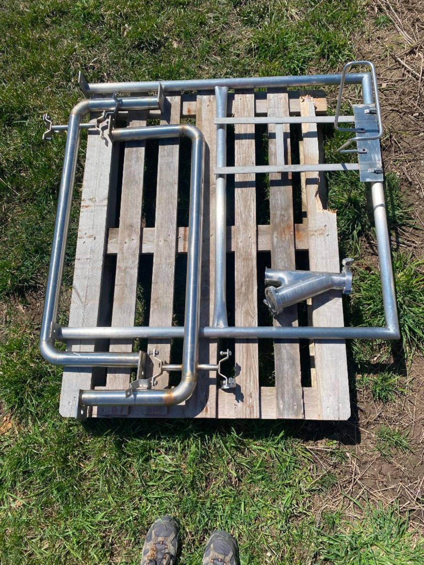 107" x 37" and 38" Handrail Sections, (2) S/S Pump/Motor Bases: 48" x 16" and 38" x 14", (2) Section
