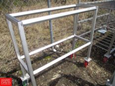 S/S Urschel Head Storage Rack Fabricated from 1-.5" Square Tubing 4 Rigid Casters 48" Length x 24" W