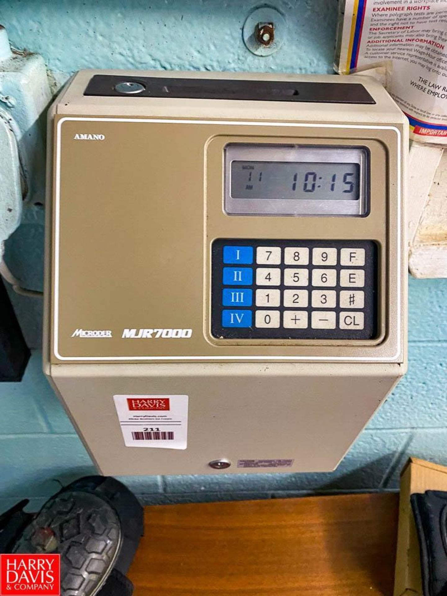 Microder Time Clock, Model: MJR 7000 - Rigging Fee: $75 - Image 2 of 2