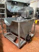S/S Hopper with Auger, Marathon 20 HP Motor, Drives and Casters, Dimensions= 51" x 47"