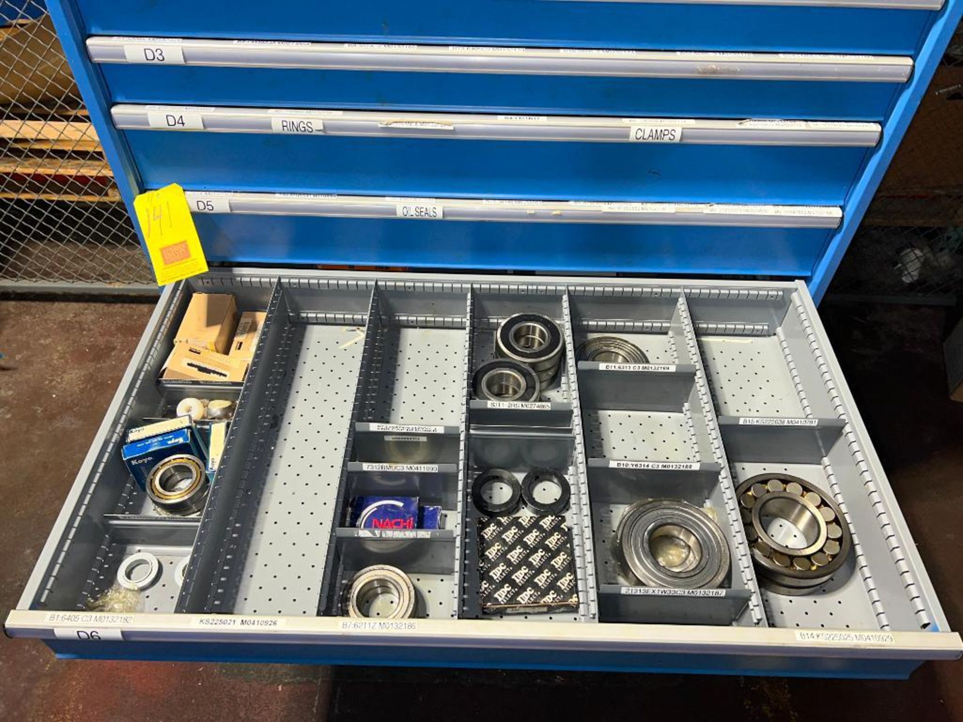 150+ Dodge, Koyo, Seal Master, SKF, Other Bearings, Other Seals and Lista 9-Drawer Cabinet with Shel - Image 9 of 12