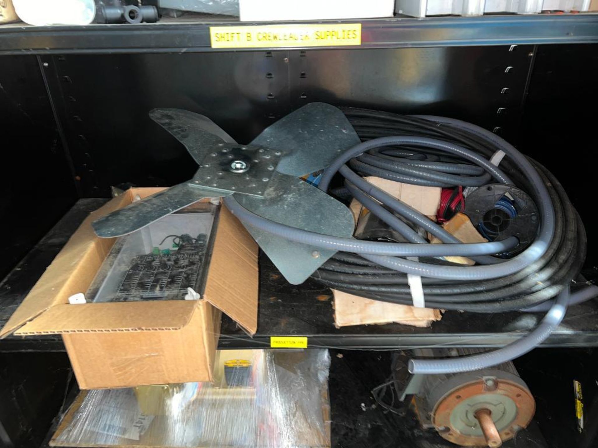 NEW Baldor Motor and Other, Fan Parts, Conduit, Switches and Cabinet - Rigging Fee: $125 - Image 3 of 4