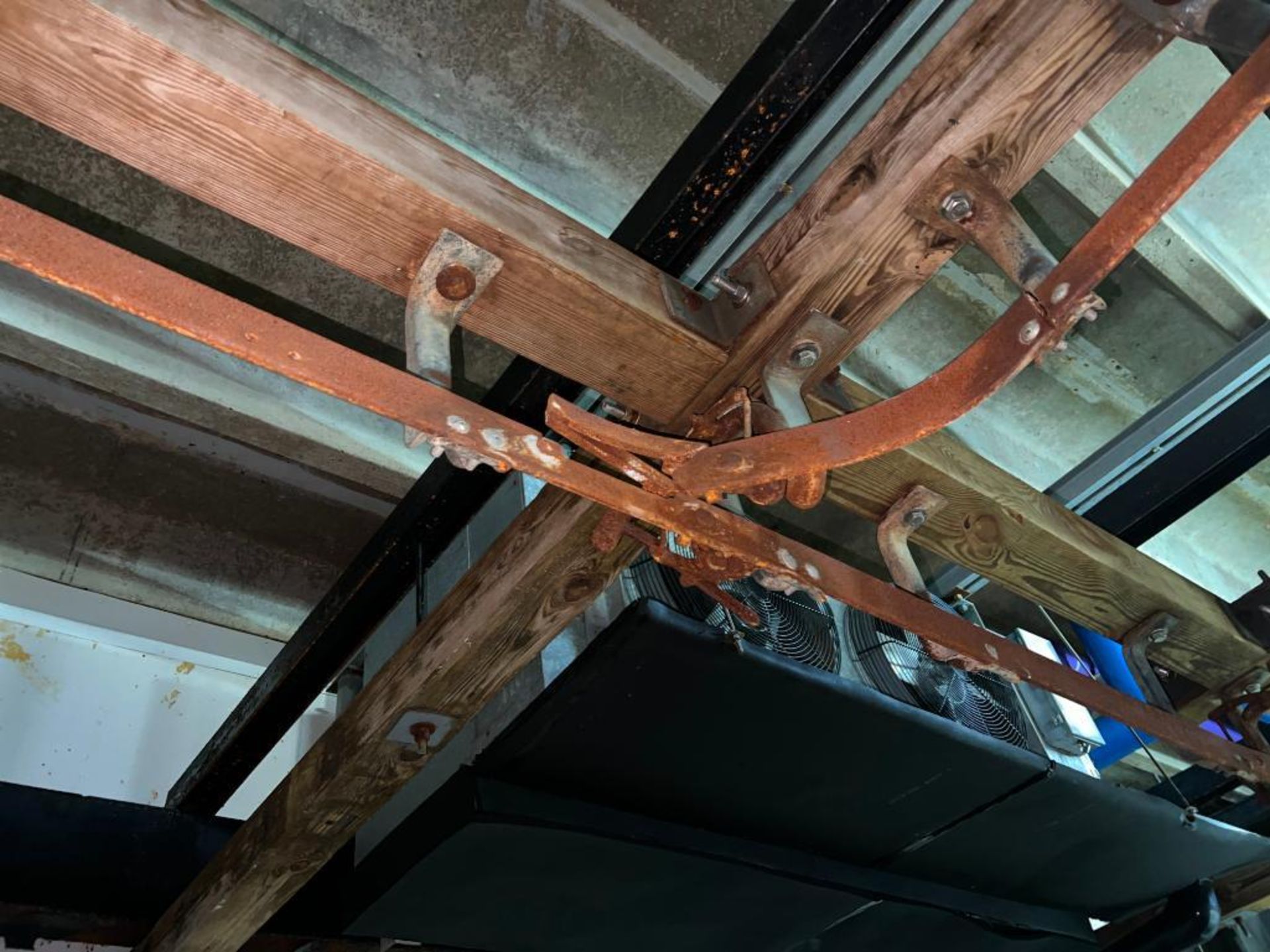 Steel Meat Rail with Timbers and Fans - Rigging Fee: $4500 - Image 2 of 2