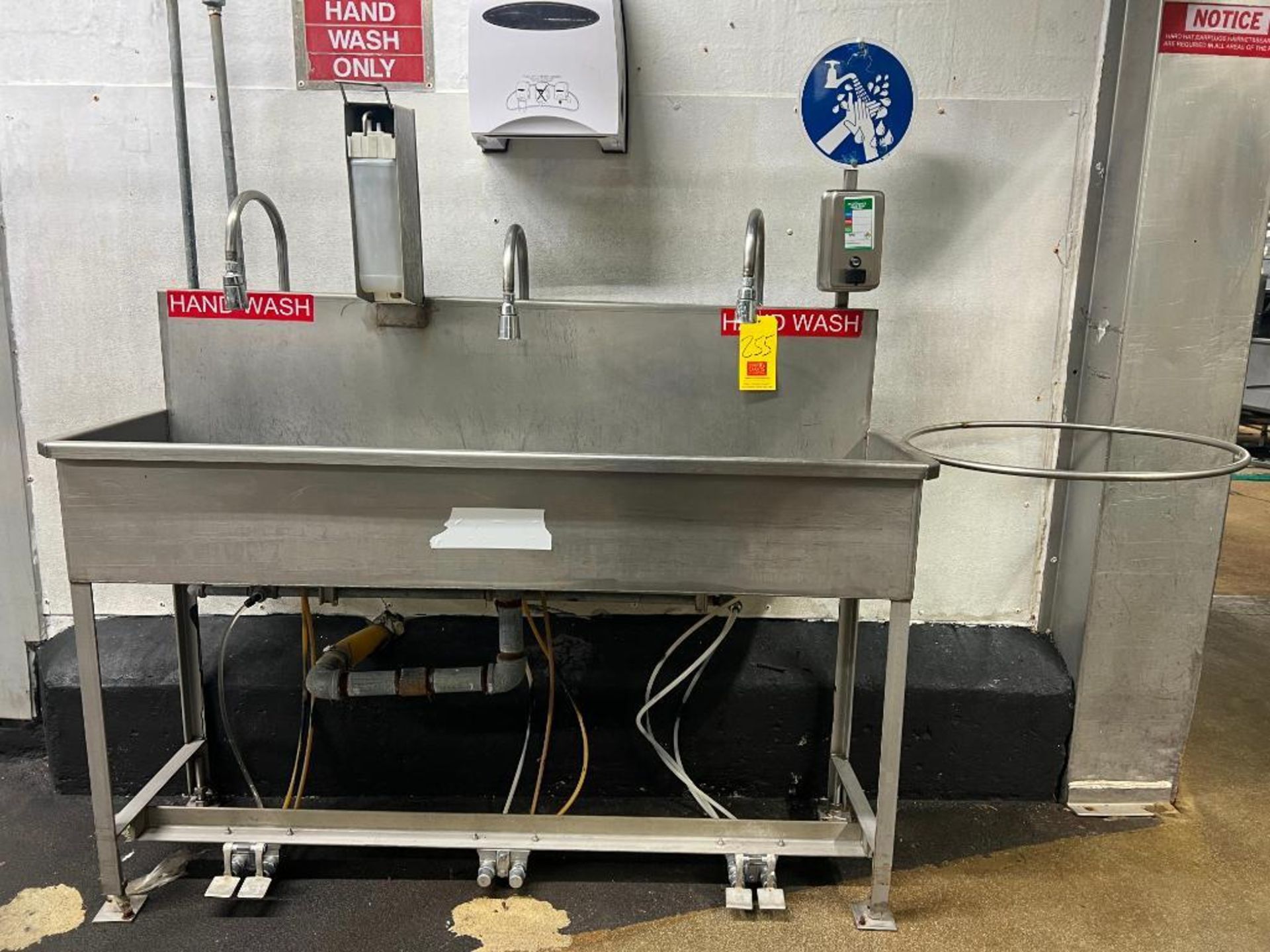 3-Faucet S/S Head Sink with Foot Controls - Rigging Fee: $200